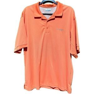 Columbia Men's Short Sleeve PFG Moisture Wicking Polo Shirt Salmon‎ Orange Large